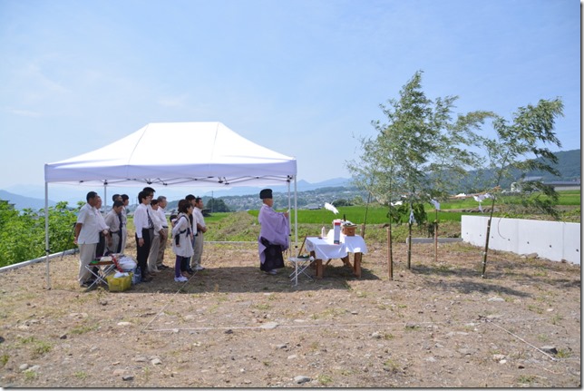 東御市　自由設計　地鎮祭　快晴