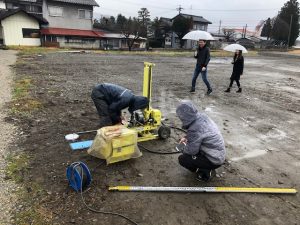 お施主様も地盤調査に立会